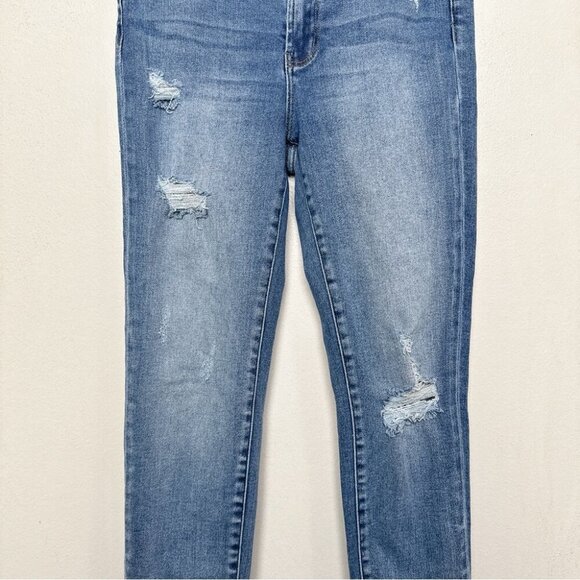 Vervet By Flying Monkey Womens 28 Skinny Ribbed Distressed Jeans - Picture 5 of 14